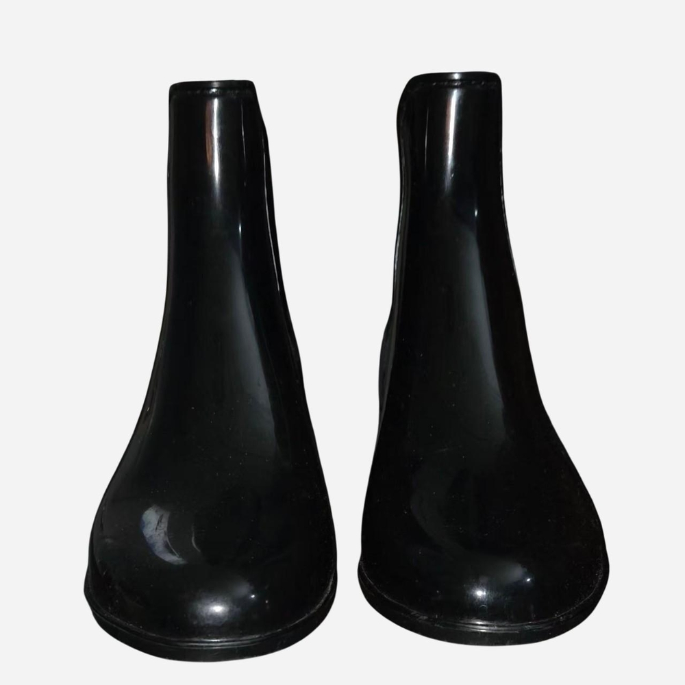 Sugar Glossy Black Women's Rain Boots